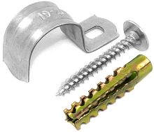 Комплект крепежный Промрукав FR СМО 19-20 (скоба СМО 19-20,саморез, дюбель) (уп. 100шт) картинка